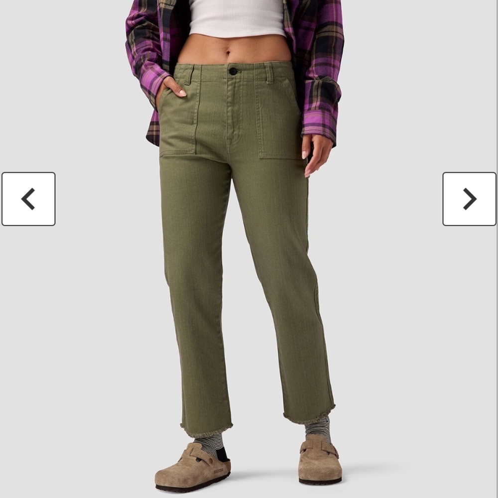 Olive Green Casual Pants